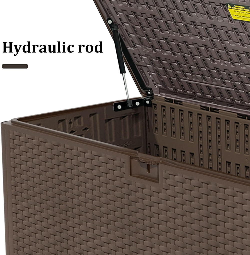 Outdoor Storage Box Waterproof, 180 Gallon Pro Lockable Resin Deck Box Large,...