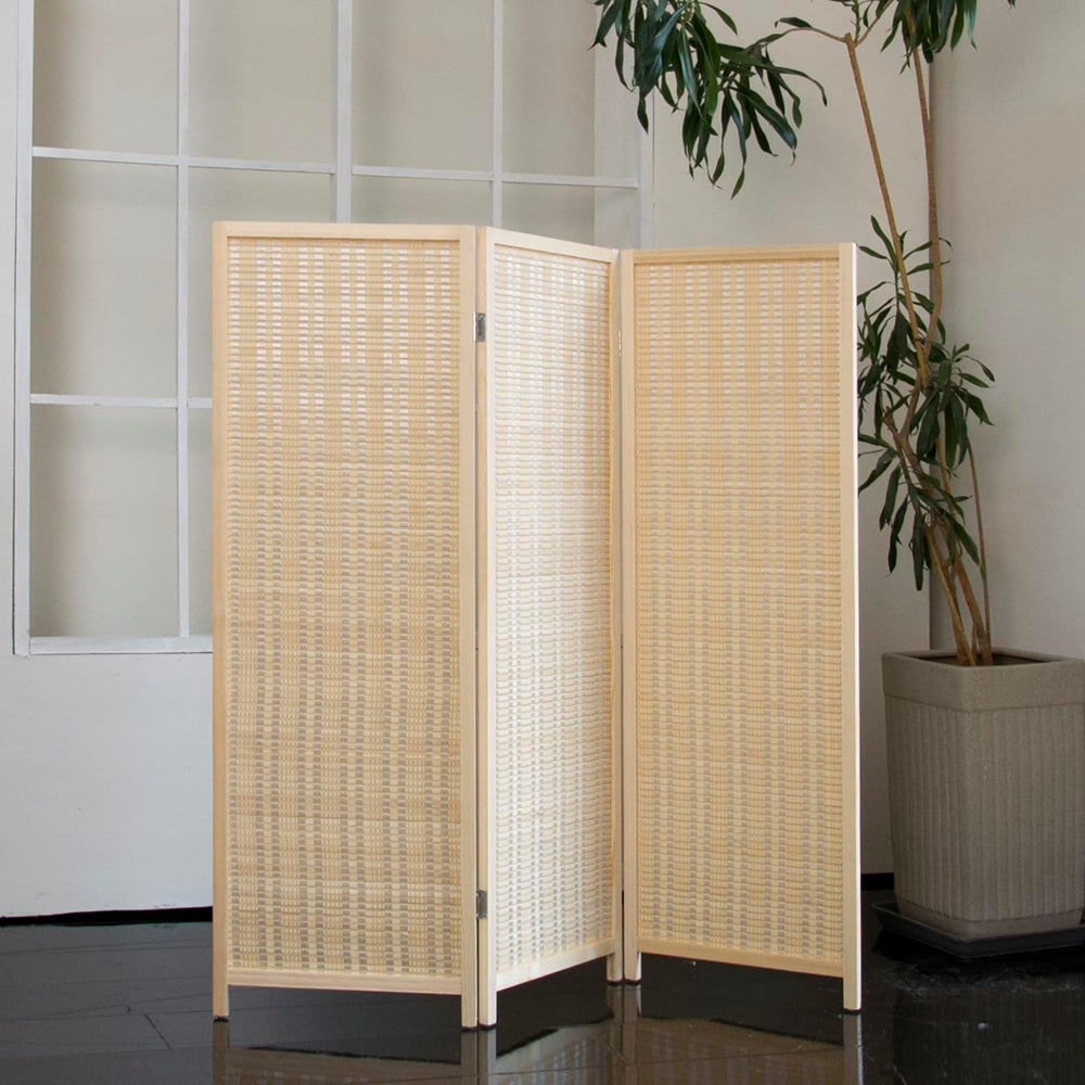 3 Panel Short Room Divider - 3.9 ft Tall Double-Side Folding Privacy Screen, ...