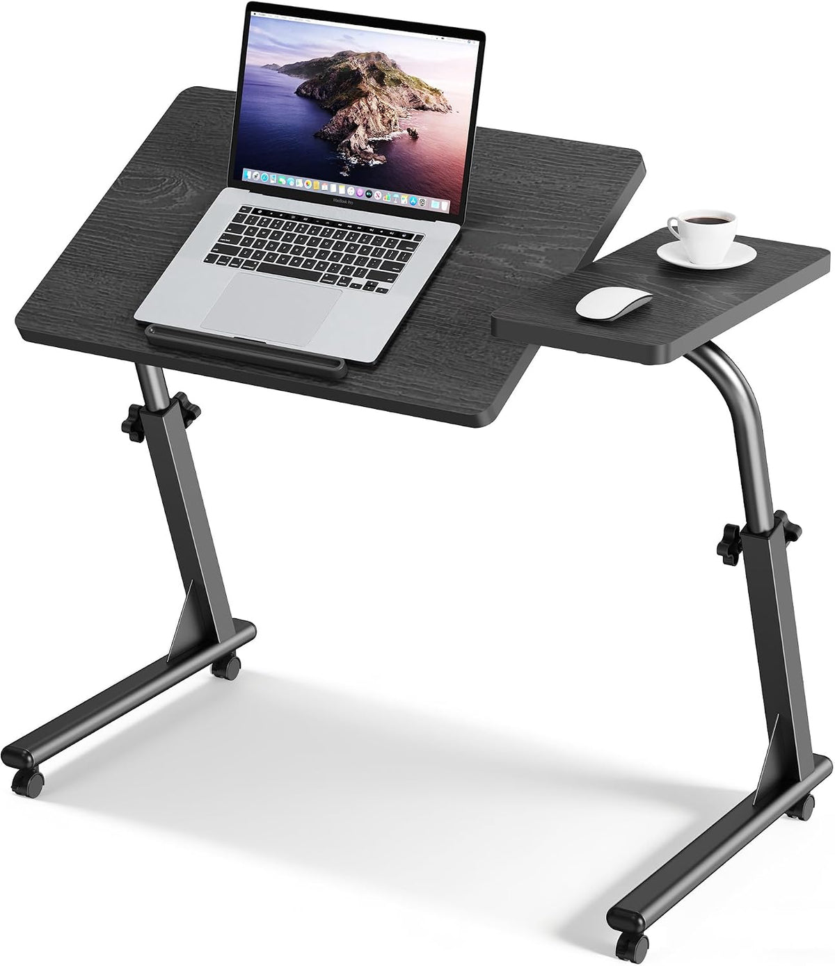 Adjustable Folding TV Tray Table, Mobile TV Dinner Tray for Eating on Couch