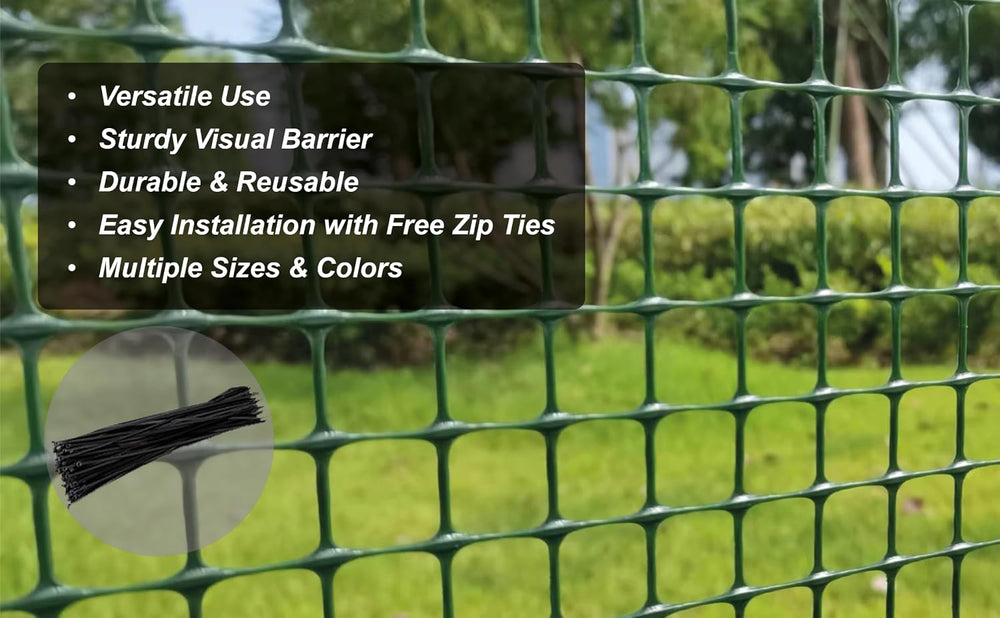 PotatoLife Green Plastic Garden Fence, Hardware Mesh, 4' x 50'