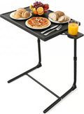 TV Tray - TV Table for Eating, Folding Table Trays with 6 Height & 3 Tilt Angle, TV Tray Table with Cup Holder, Dinner Tray for Eating or Working on Couch, Bed, Living Room, Home & Office