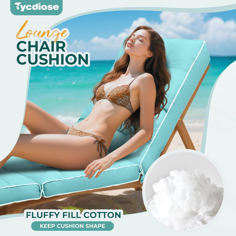Outdoor Chaise Lounge Chair Cushion, Waterproof Non-Slip Patio Chaise Lounge ...