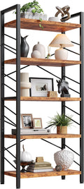 DurayLoly 5-Tier Book Shelf for Living Room, 64.96" H Open Display Bookcase