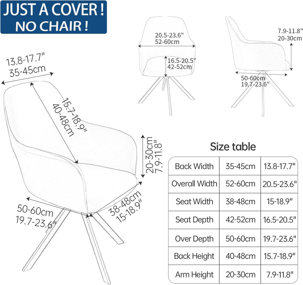 Iauddy Swivel Armchair Accent Dining Chair Cover for Office, Stretch Mid-Back...