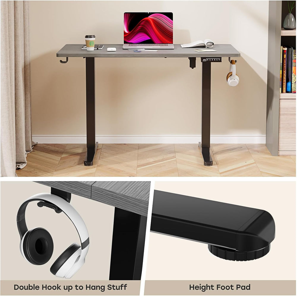 Electric Standing Desk, 48×24 Inch Home Office Desk, Grey