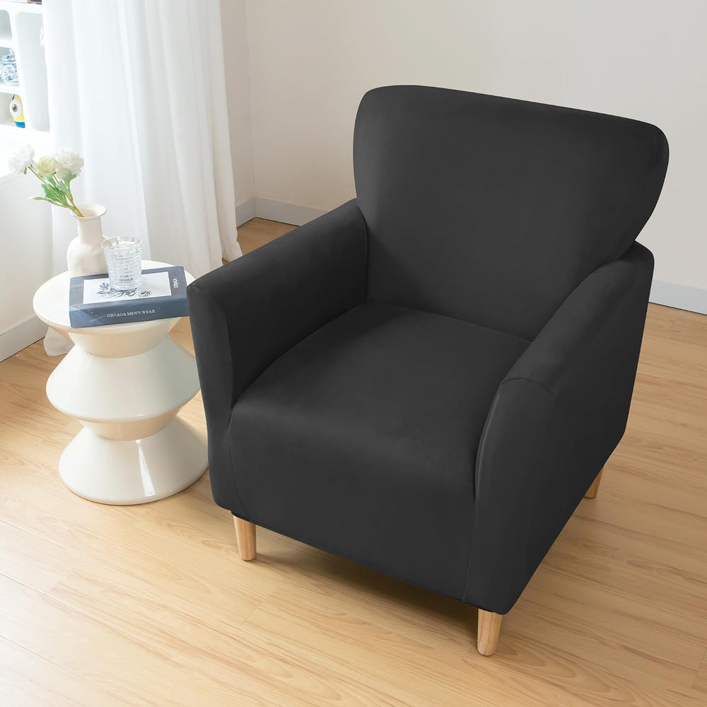 LiveGo Stretch Mid Century Modern Armchair Slipcover 1-Piece Jacquard Accent ...