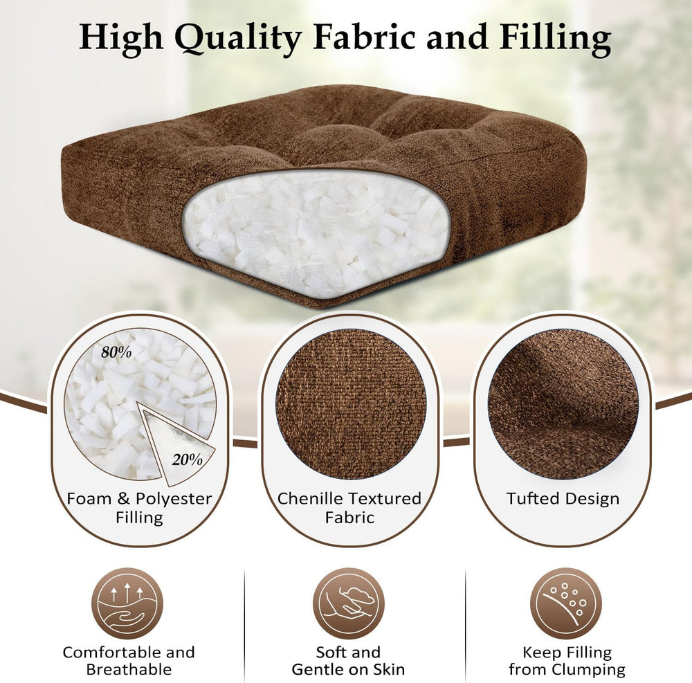 downluxe Chair Cushions for Dining Chairs 4 Pack, Tufted Indoor Chair Pads wi...