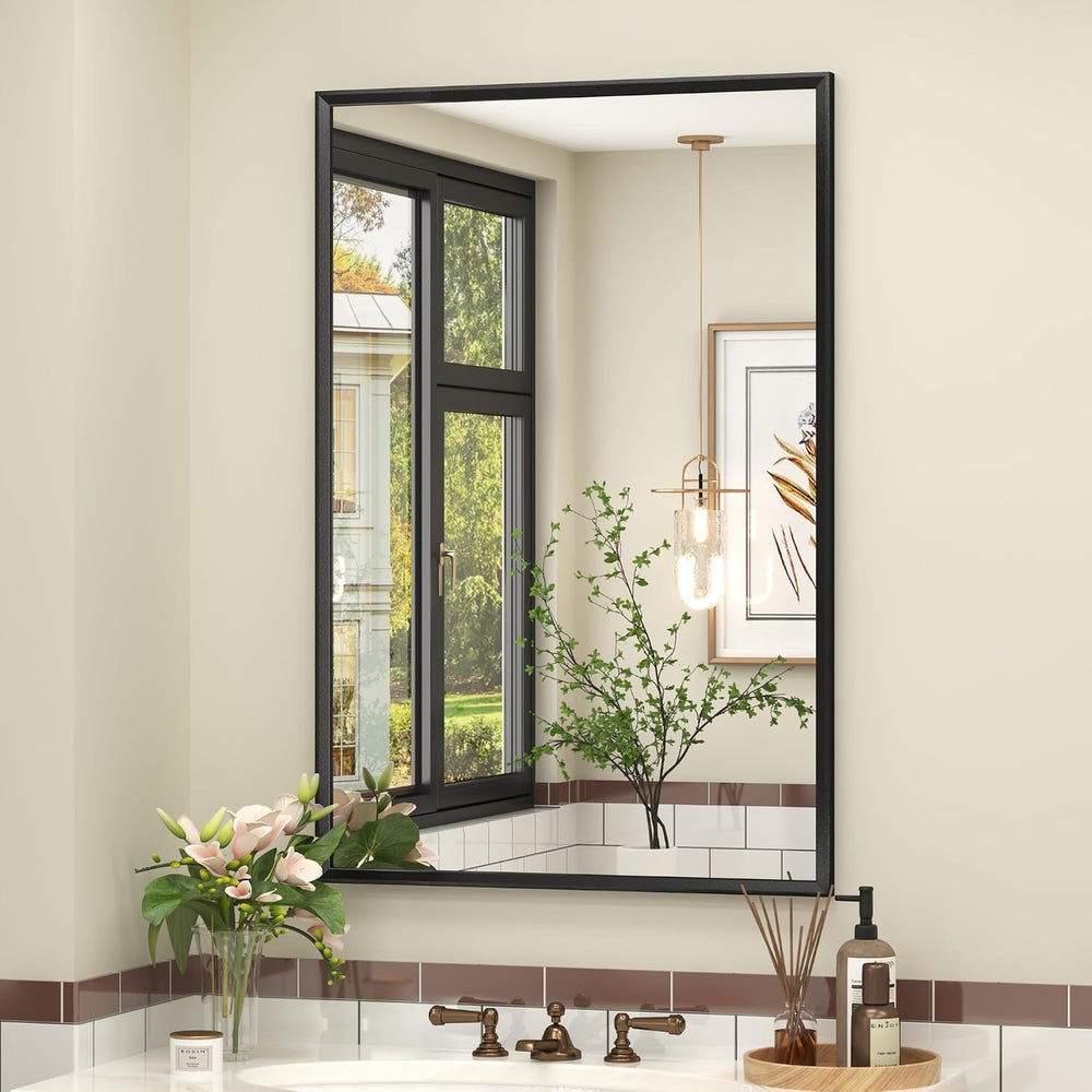 Black Framed Bathroom Mirror for Over Sink 24x36