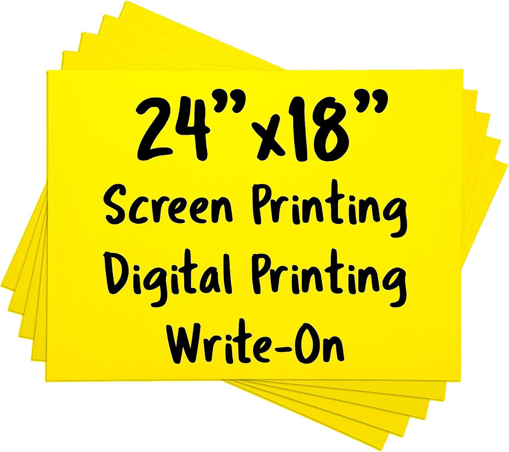 4MM YELLOW Blank Signs 24" x 18" Sheets High Grade Corrugated Plast...