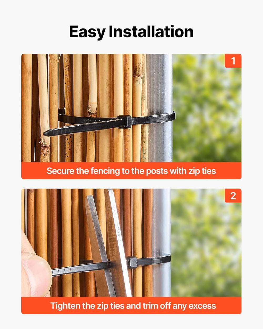 VEVOR Natural Reed Fencing, 4 ft x 13.12 ft, 2 Pack Decorative Natural Reed F...