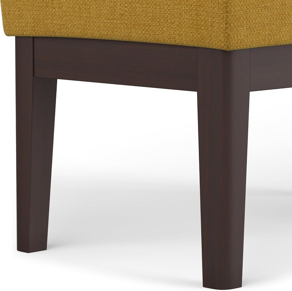 SIMPLIHOME Carlson 27" Wide Woven Fabric Rectangle Ottoman in Marigold