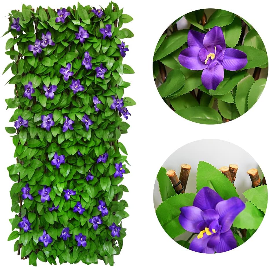 Expandable Fence Privacy Screen for Balcony Patio Outdoor,Decorative Faux Ivy...