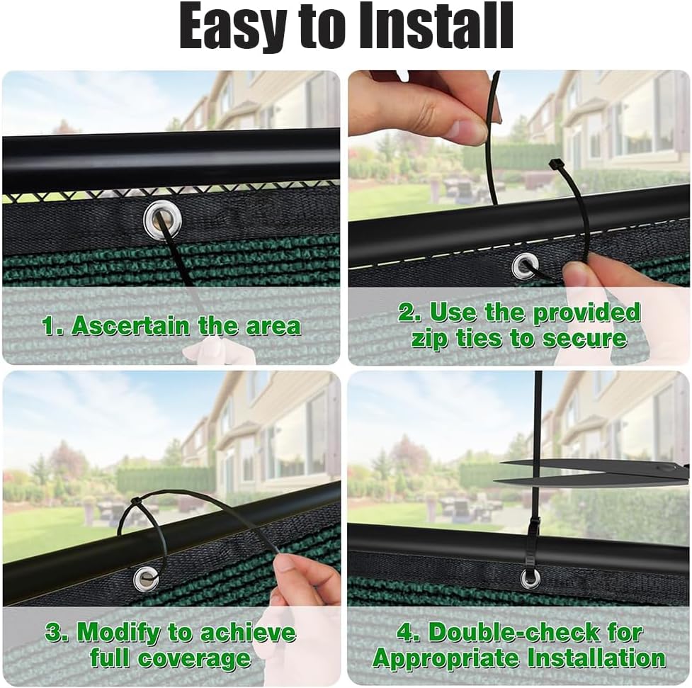 GL Garden Privacy Net Protective Screen, 6' x 24' Decorative Fences H...