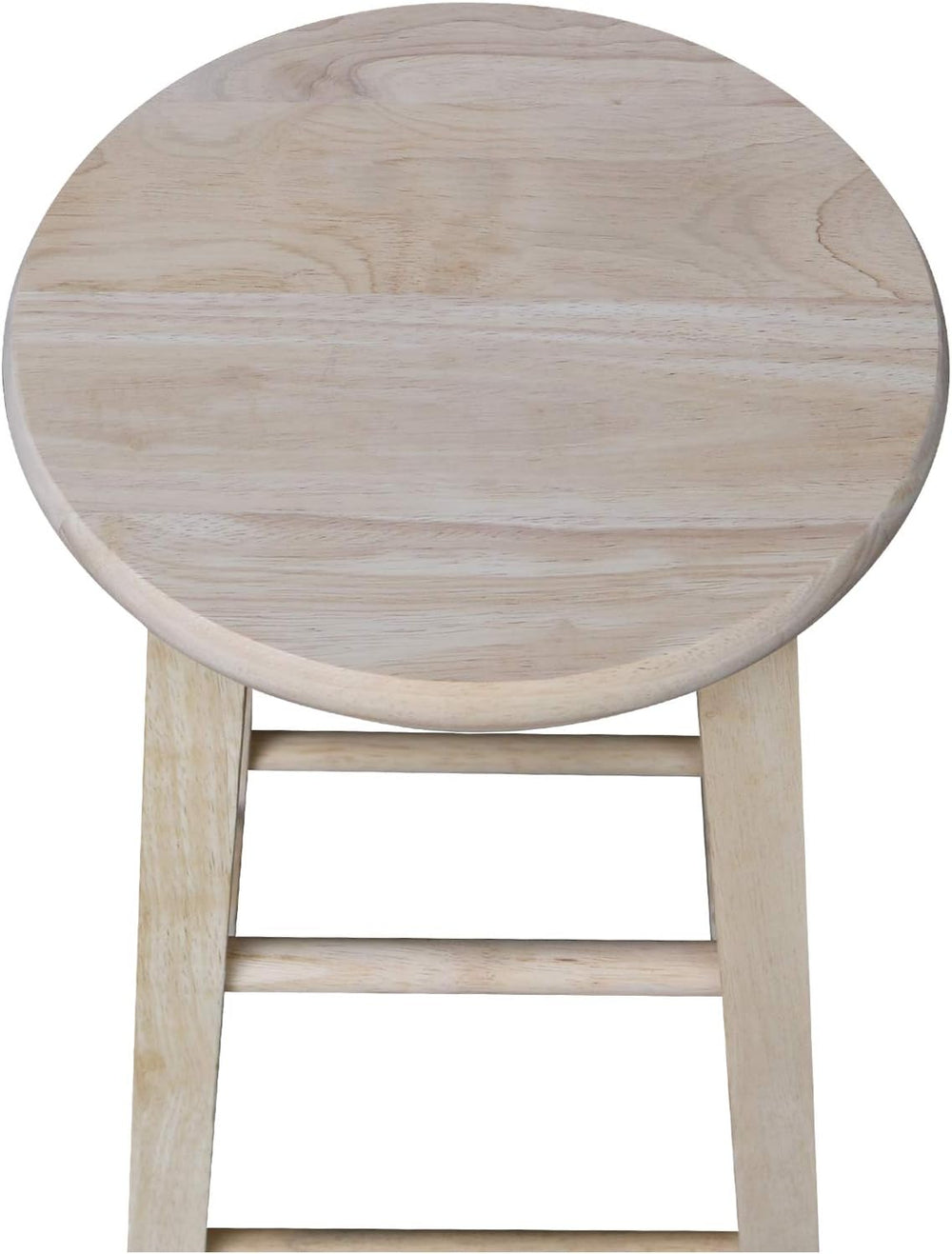 IC INTERNATIONAL CONCEPTS Solid Wood Round Top Stool, Unfinished