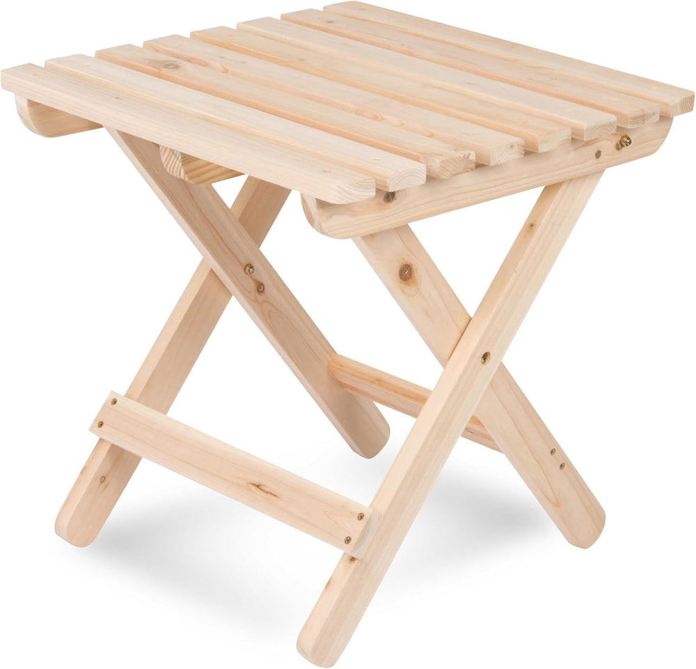 Shine Company Square Wood Outdoor Adirondack Side Table, Natural