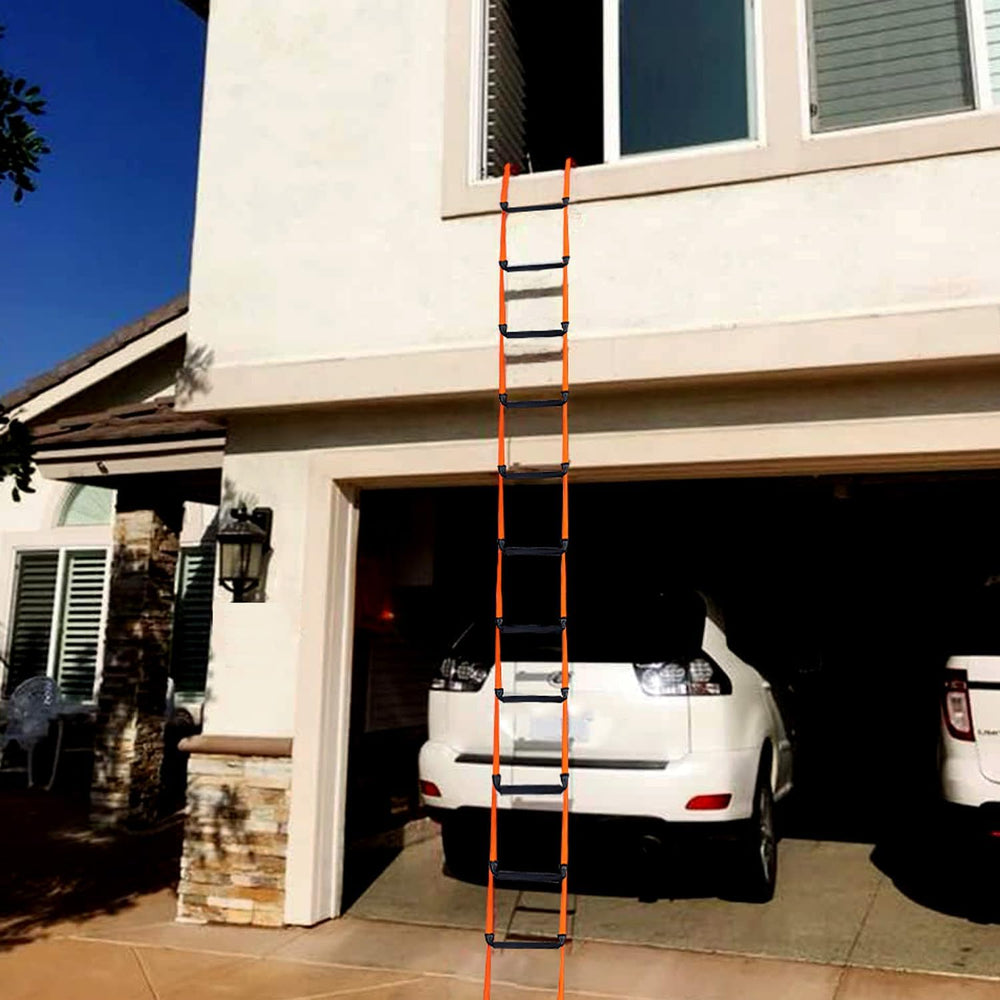 Fire Escape Ladder with 2 Heavy Hooks, 16.7 Feet Emergency Ladders 2 Story