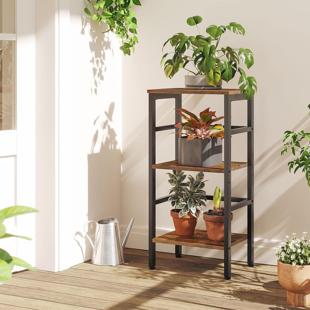 HOOBRO 3 Tier Bookshelf, Small Narrow Bookshelf, Record Storage Rack with Sid...