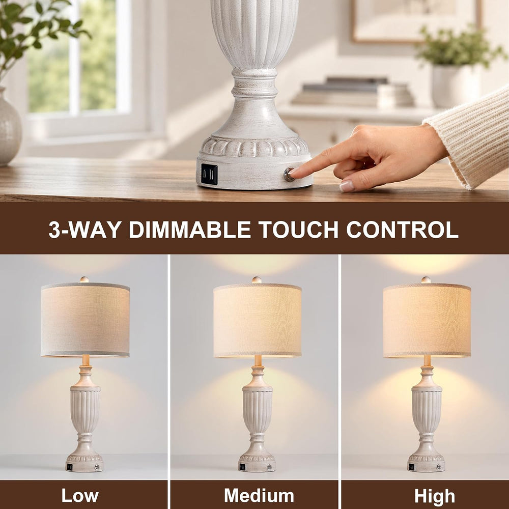 27.5" Table Lamps for Living Room Set of 2, Farmhouse Lamps for Nightsta...