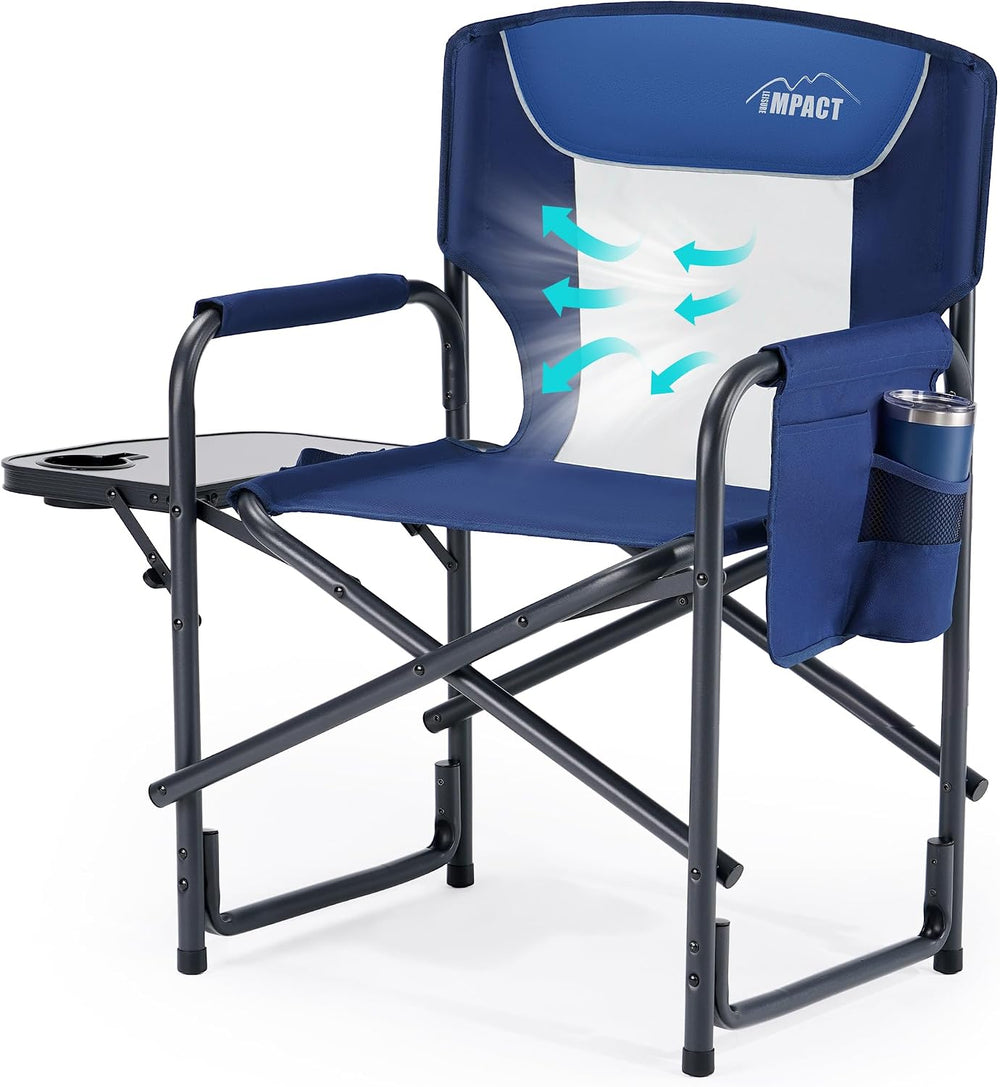 Heavy Duty Oversized Camping Folding Chair, Support 400lbs