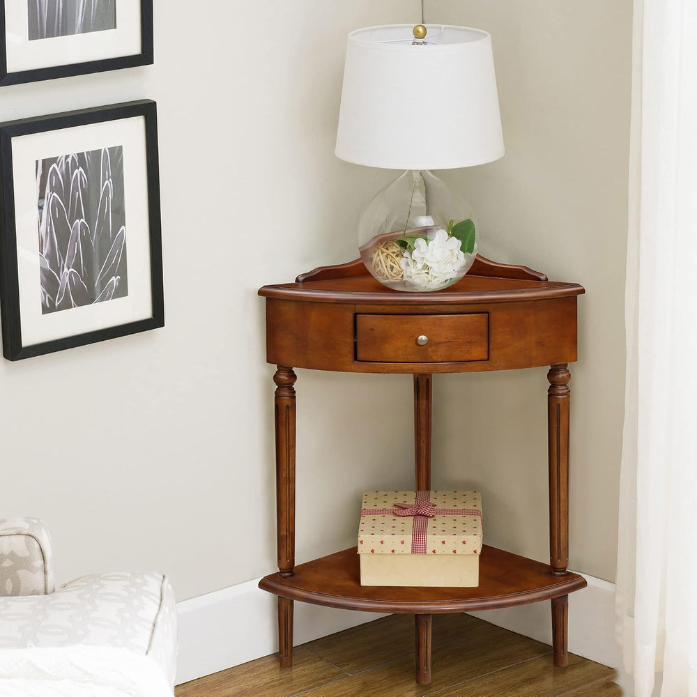 Leick Home Coastal Wedge End Table, Pecan