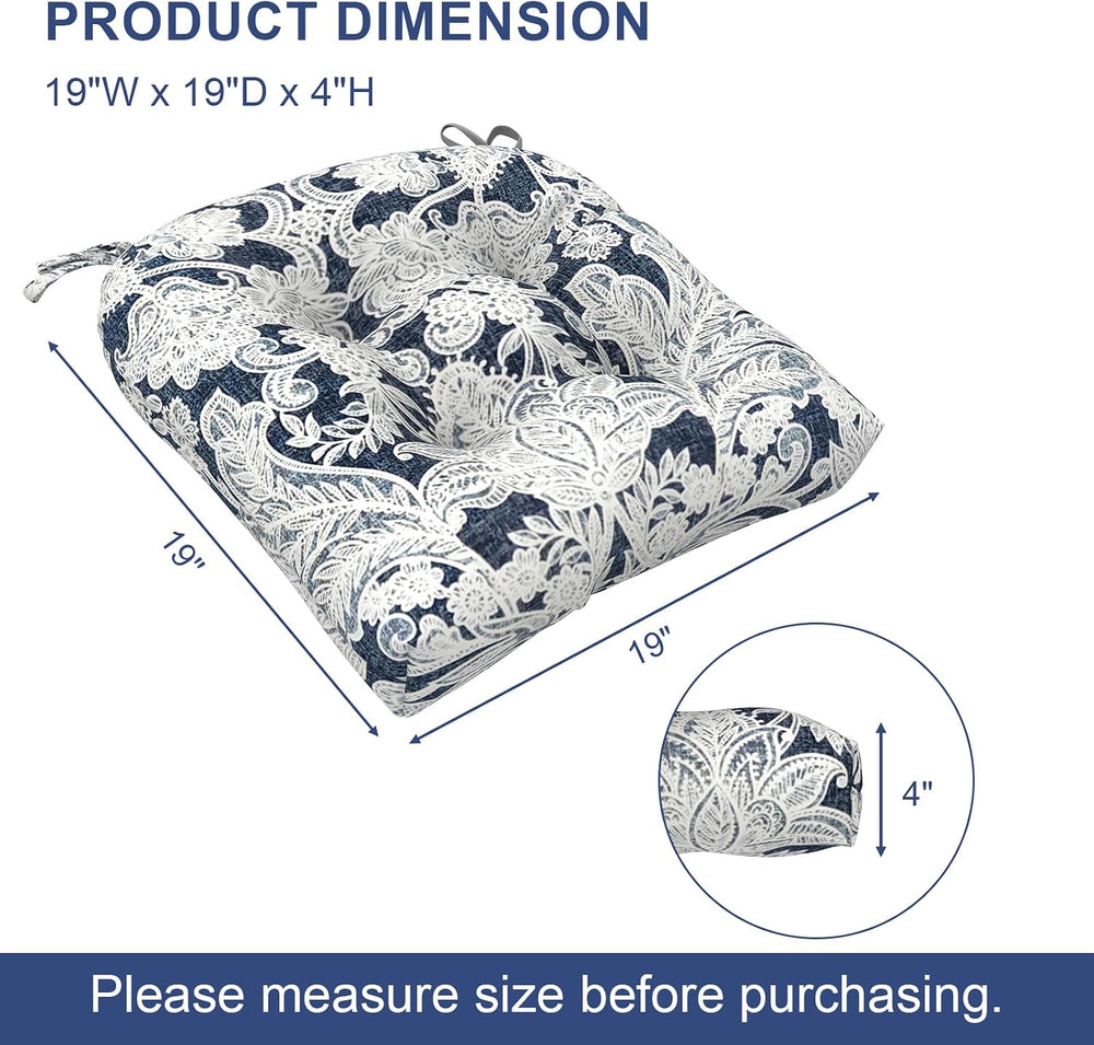 Patio Wicker Chair Cushions, All Weather Outdoor Tufted Chair Pads Pack of 2,...