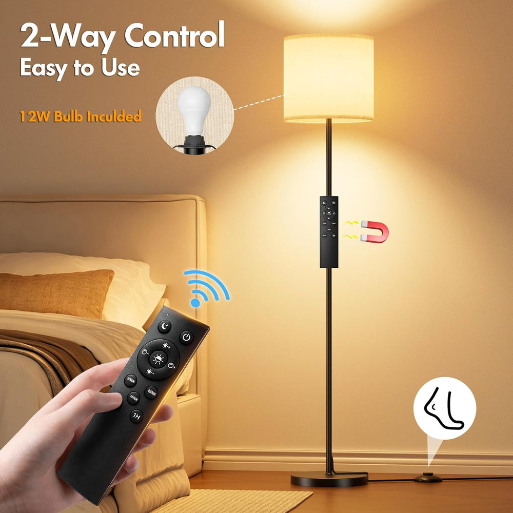 Keepsmile Dimmable Floor Lamps with Remote Control,12W LED Bulb,Foot Switch