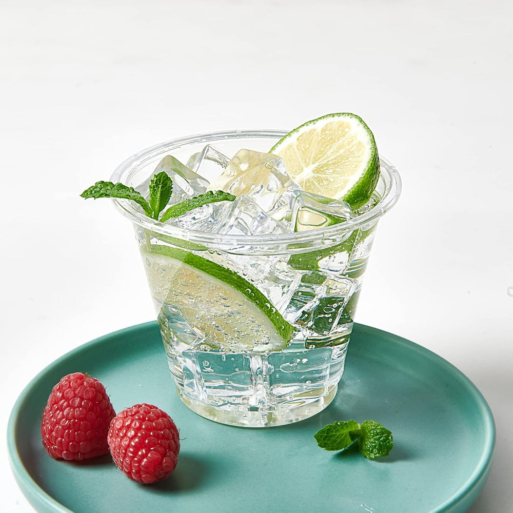 Turbo Bee 600 Pack 9 oz Clear Plastic Cups, Disposable Reusable Tumblers Crys...
