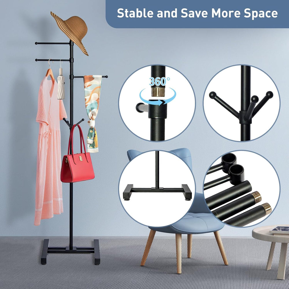 Metal Coat Rack Freestanding heavy duty,modern coat rack Sturdy Coat Tree Sta...