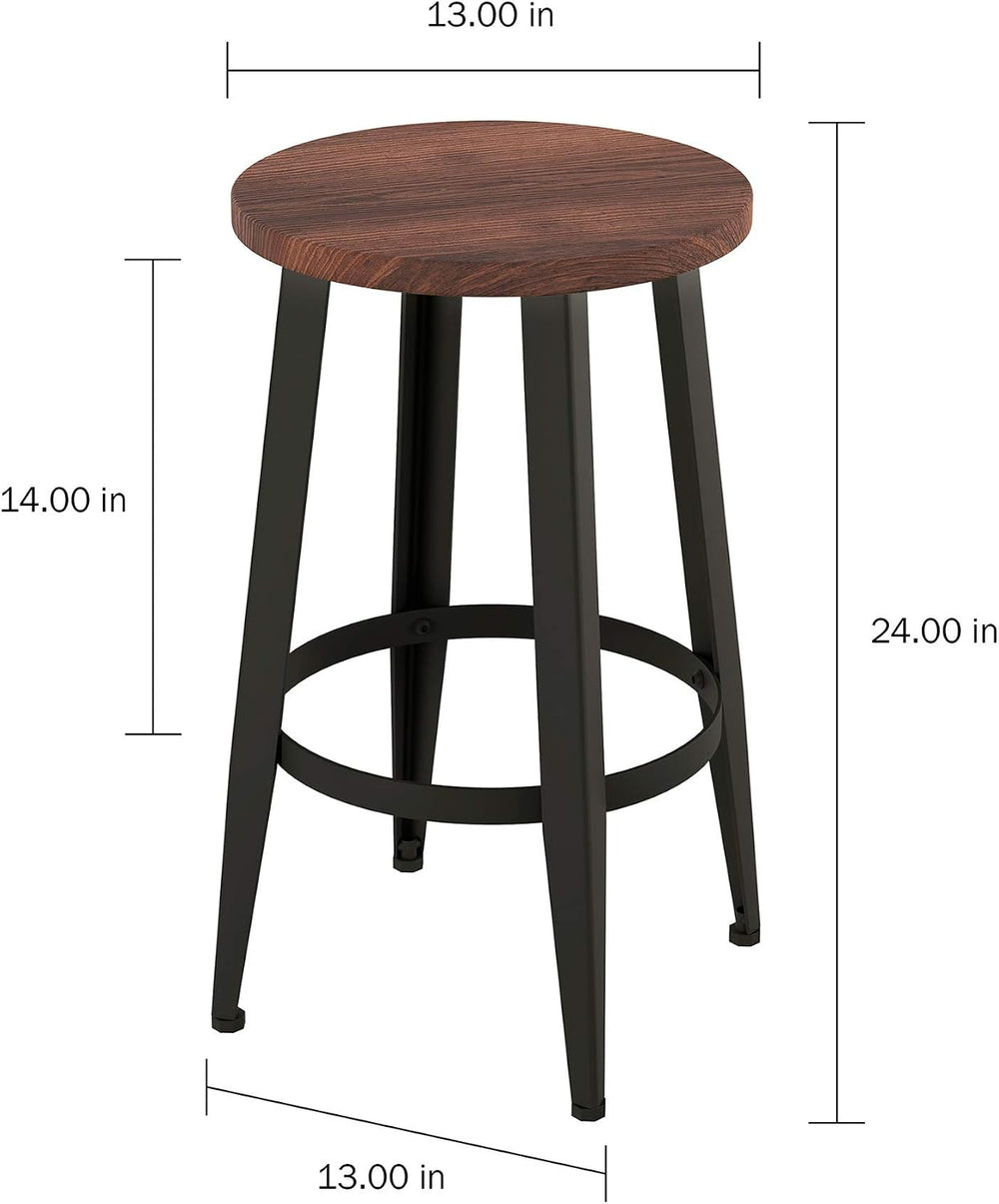 Home Lavish Counter Height Stools-Backless Kitchen or Dining Room Metal Base,...