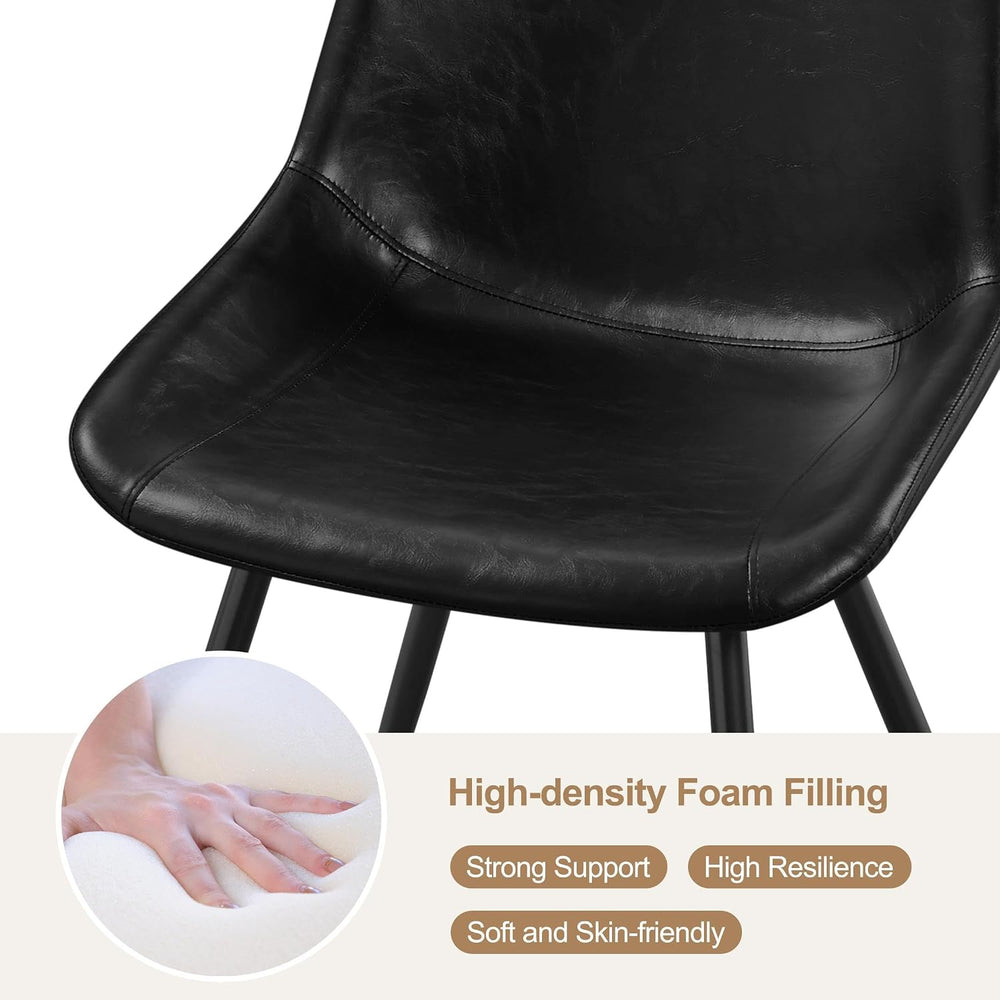 Yaheetech Dining Chairs Set of 6 Mid Century Modern Kitchen Chairs Black