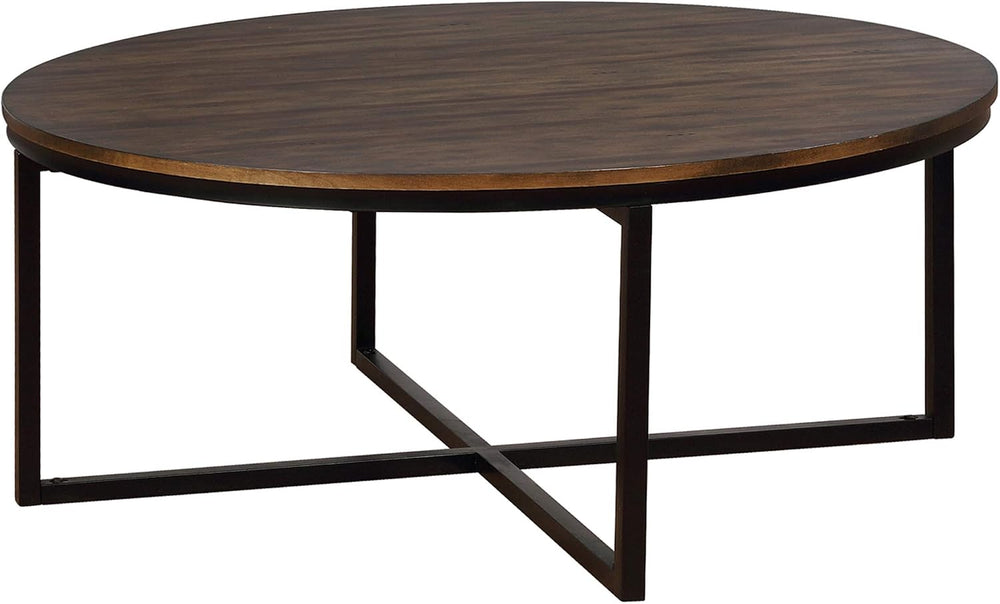 Alaterre Furniture Arcadia Round Acacia Wood Coffee Table, Mocha, 42”x18”