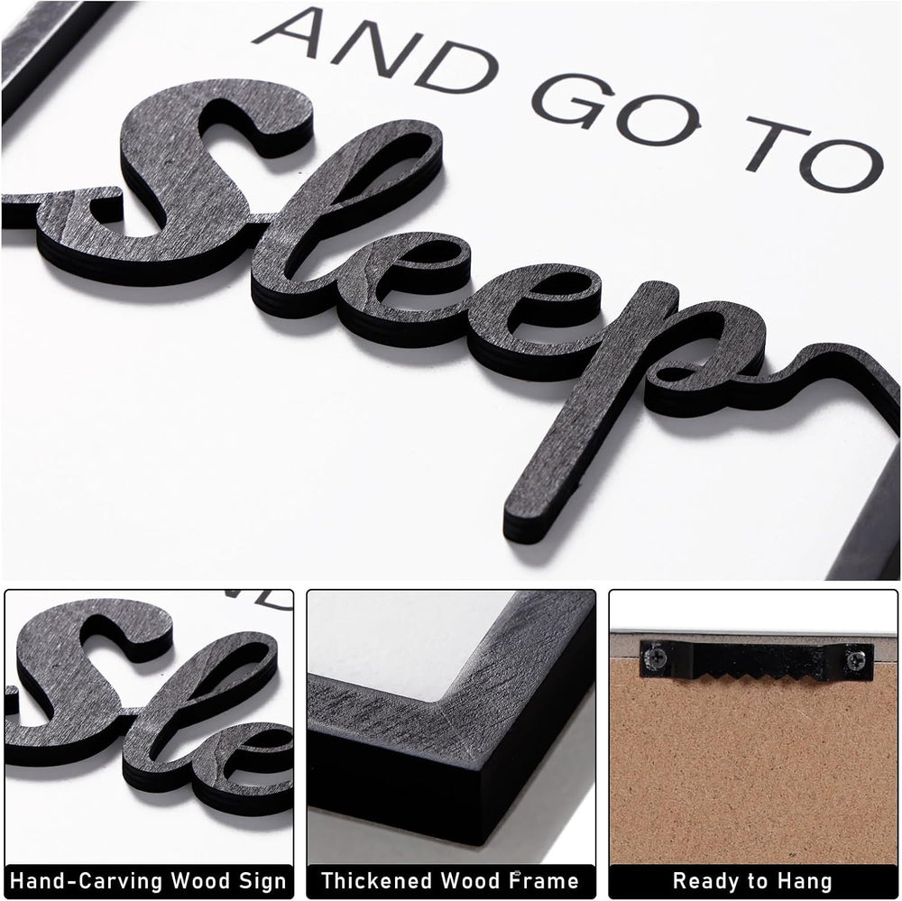 3D Wood Give it to God and Go to Sleep Signs 36x16”, Above Bed Wall Decors, B...