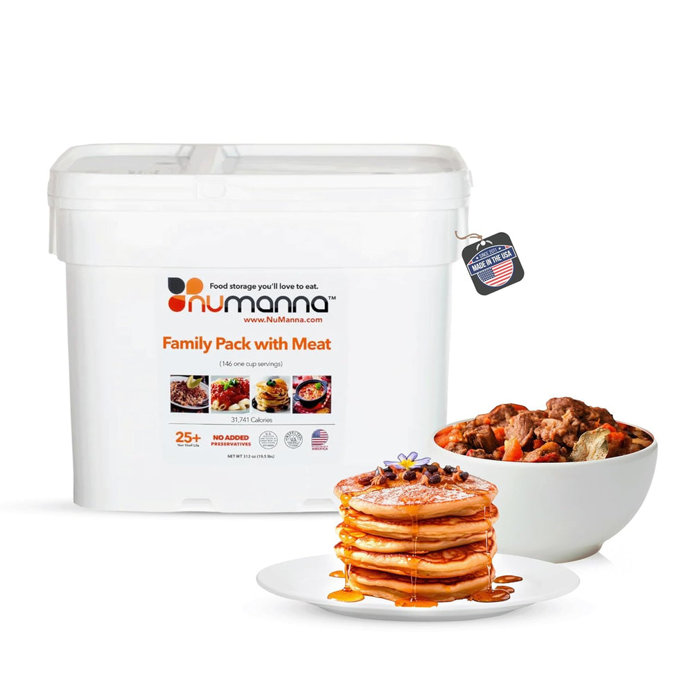 Numanna Family Pack with Meat Bucket 146 Servings | 1-Month Emergency Protein...