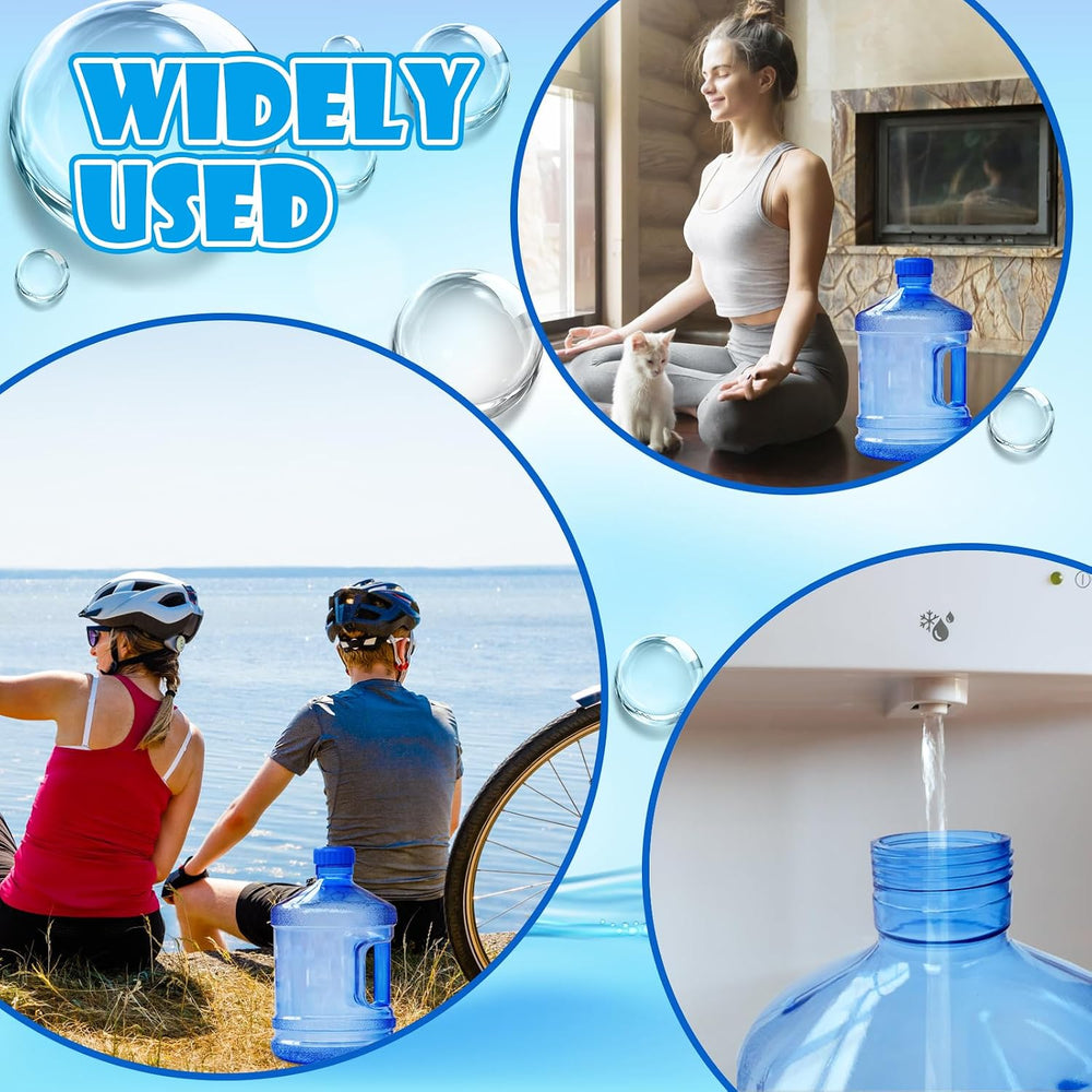 Alaeseje Round Plastic Water Jug,1 Gallon Water Bottle,2 Pieces