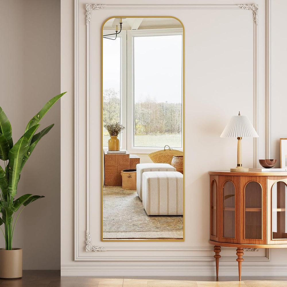 Full Length Mirror 65"x24" Arched Floor Standing Large Mirrors