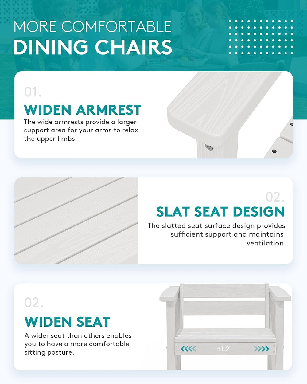 SERWALL 60" - 83" Expandable Outdoor Dining Table and 6 HDPE Chairs...