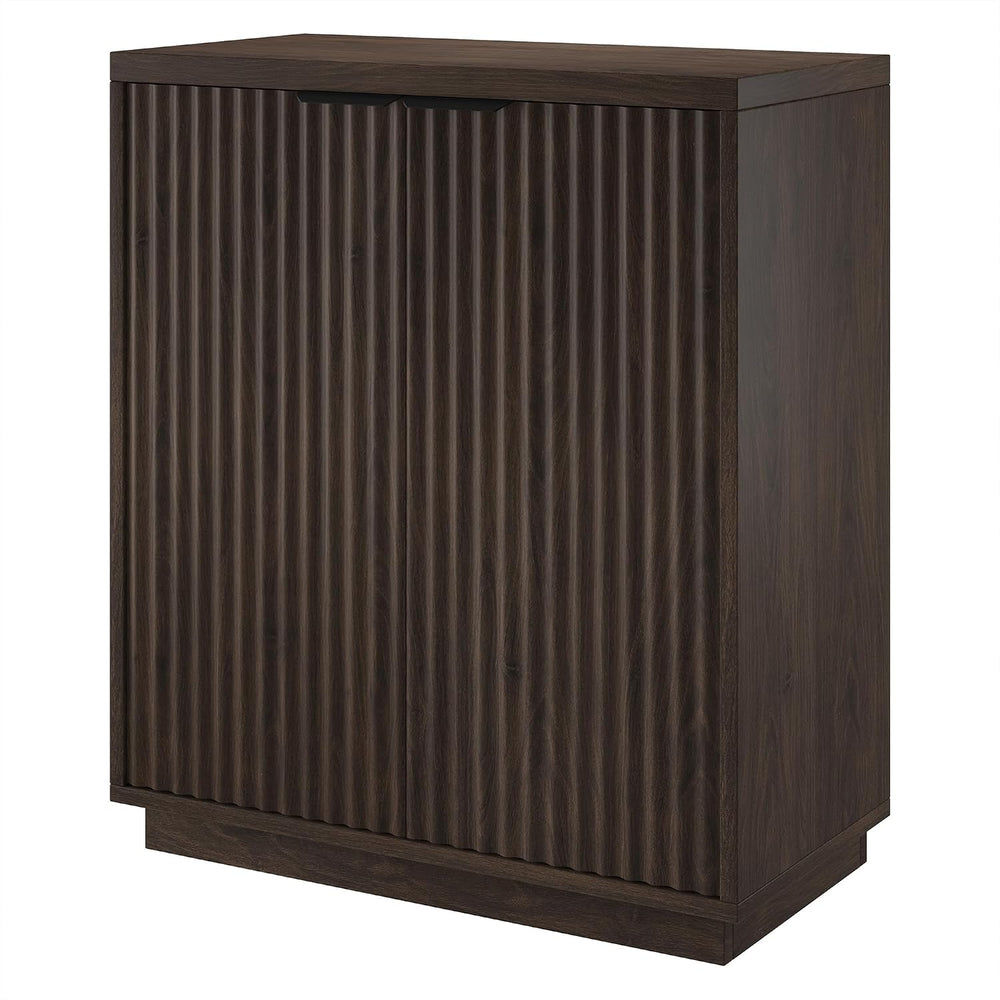 Henn&Hart 28" Fluted Accent Cabinet, Sideboard Buffet, Rich Brown