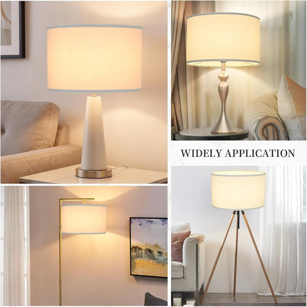 White Drum Lamp Shade 16" Top x 16" Bottom x 10" High, Large L...