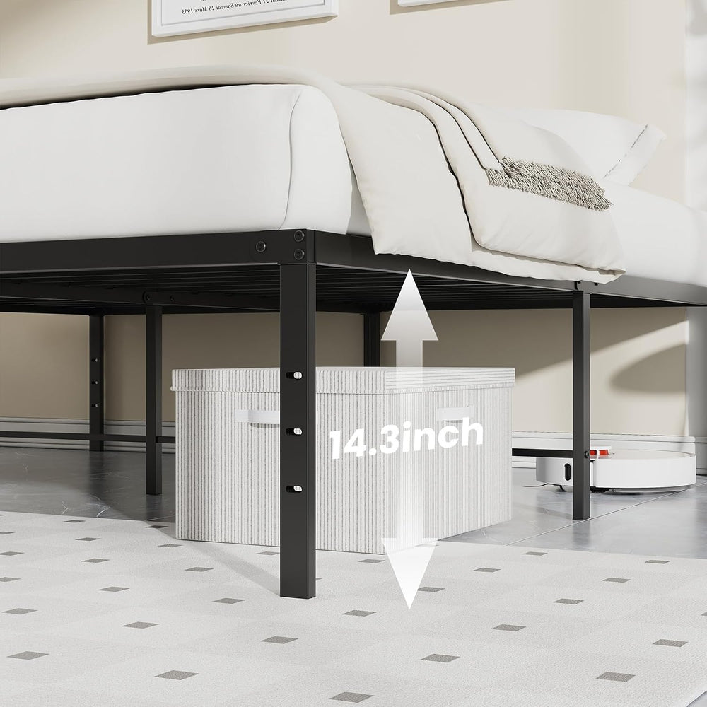 OLIXIS 16IN Metal Twin Bed Frame, Heavy Duty with Storage Space, 500LBS