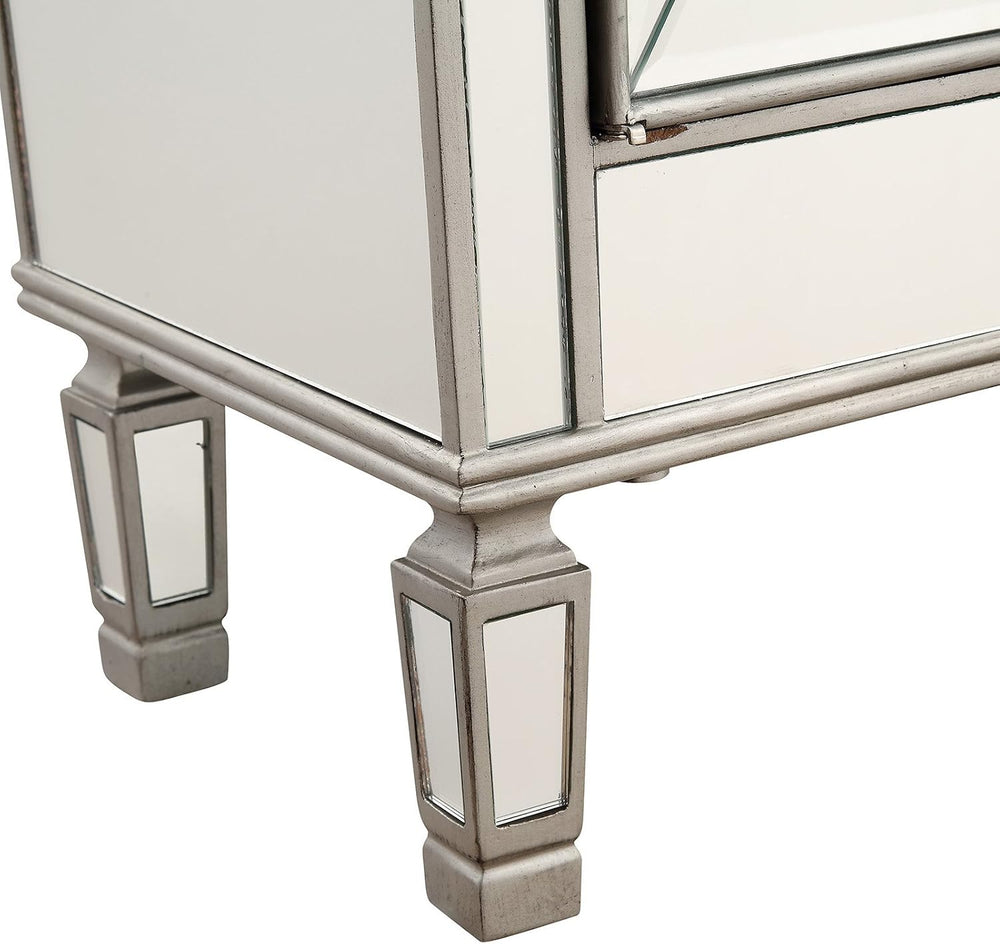 Elegant Lighting 3 Drawer 4 Door Cabinet in Silver Clear 60" x 14" ...