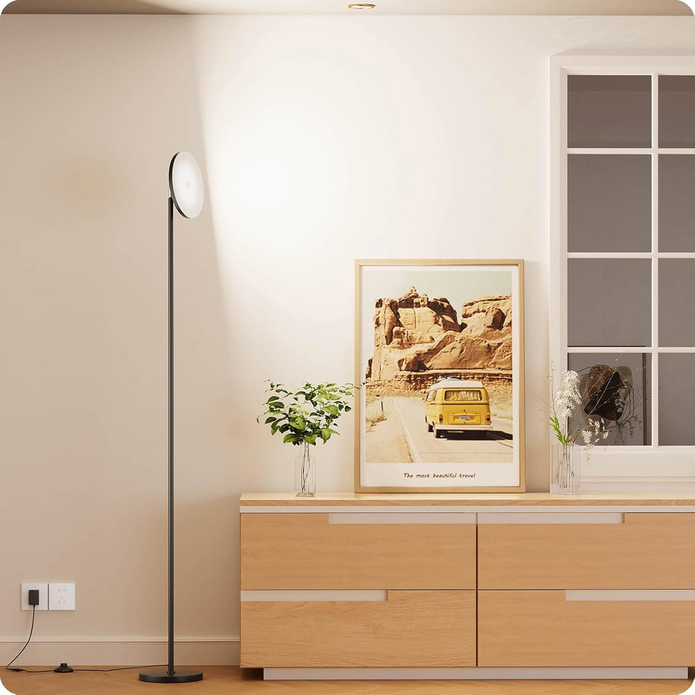 Nukanu Dimmable Torchiere Floor Lamp with Remote,Black