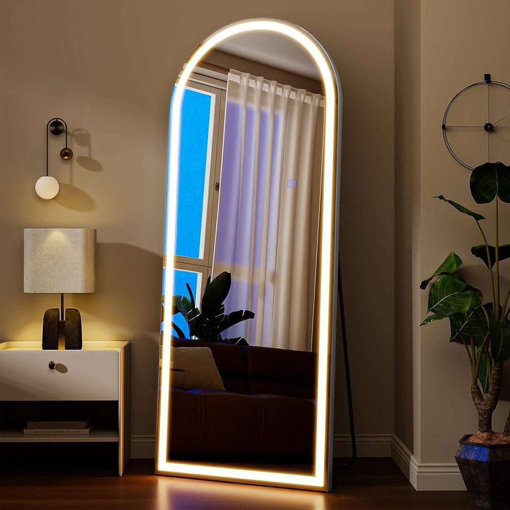 VooBang 56"x21" LED Arched Mirror Full Length with Dimmable Lights