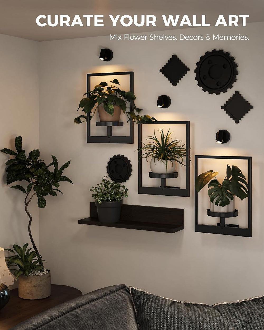 Bamworld Hanging Planters for Indoor Plants Wall Decor Living Room Light