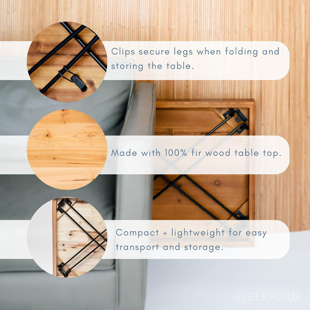 Sleekform The Portland Folding Table - Lightweight Portable Wood Desk