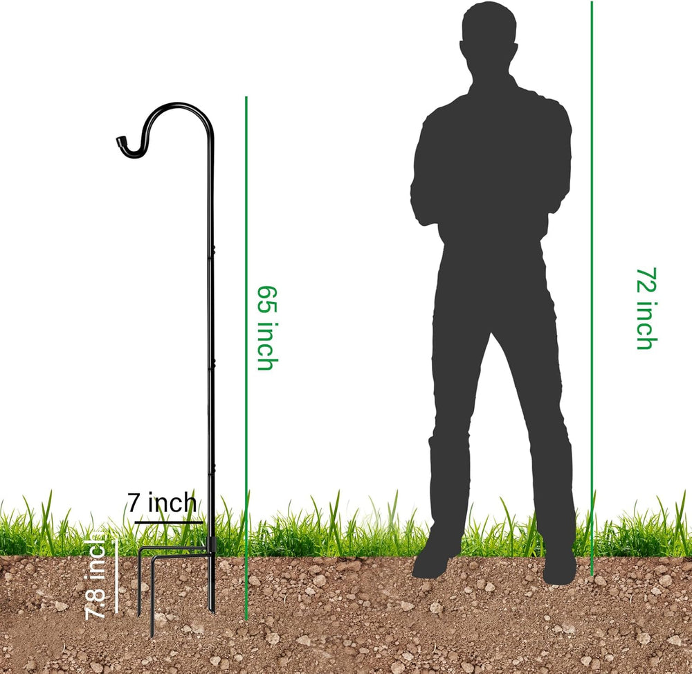 GOFORWILD 4 Pack 65 Inch Adjustable Shepherd Hook for Garden Decor