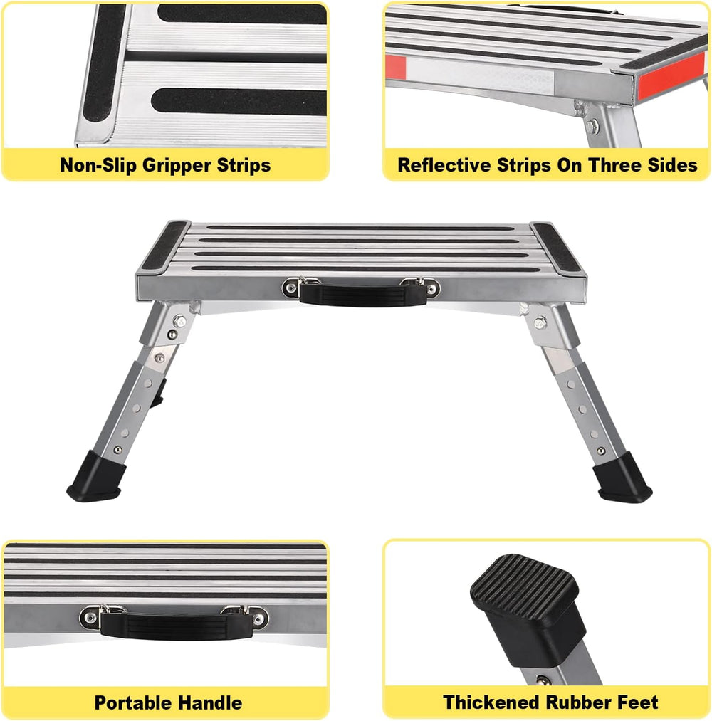 Yagud Safety RV Steps, Non-Slip Folding Adjustable Step Stool