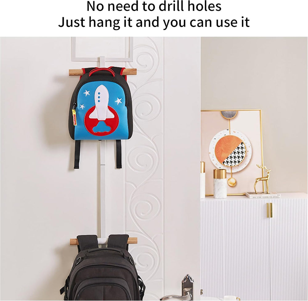 RFOUO Over The Door Hanger,Backpack Hanger for Closet, White