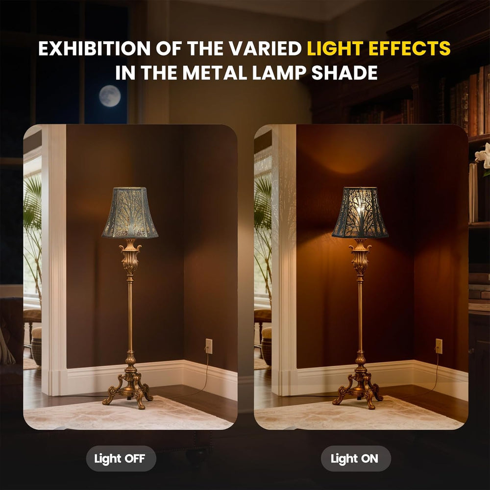 Square Cut Corner Metal Lamp Shades, 7" Top x 12" Bottom x 10.5&quo...