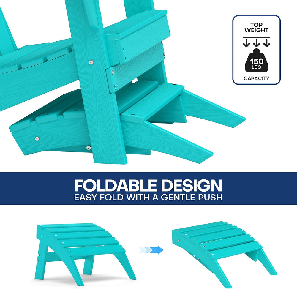 Plawdlik Folding Ottoman for Adirondack Chair–Black