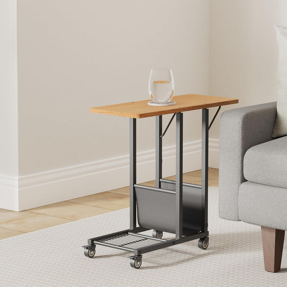 Simple Trending C Shaped End Table, Folding TV Tray Couch Side Table for Sofa...